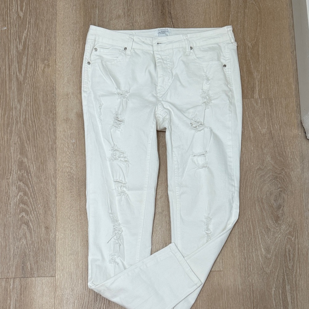 Celebrity Pink Distressed Skinny Jeans in White